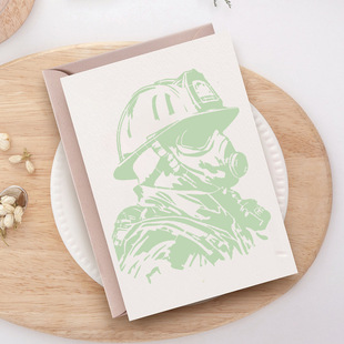 Creative Pattern Firefighter Template Cross-Border Dropshipping Hot-Selling Painting Hollow Template Wall Painting Journal Decoration Masking