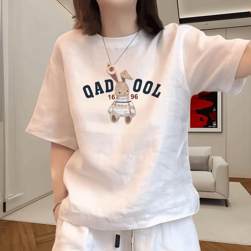 半袖2025新作おしゃれな純綿Tシャツレディース年齢軽減夏スタイルトップス|undefined