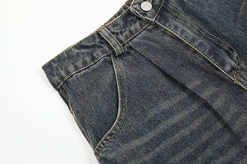 Pantaloncini cargo in denim vintage da uomo con tasche multi_voghion.com