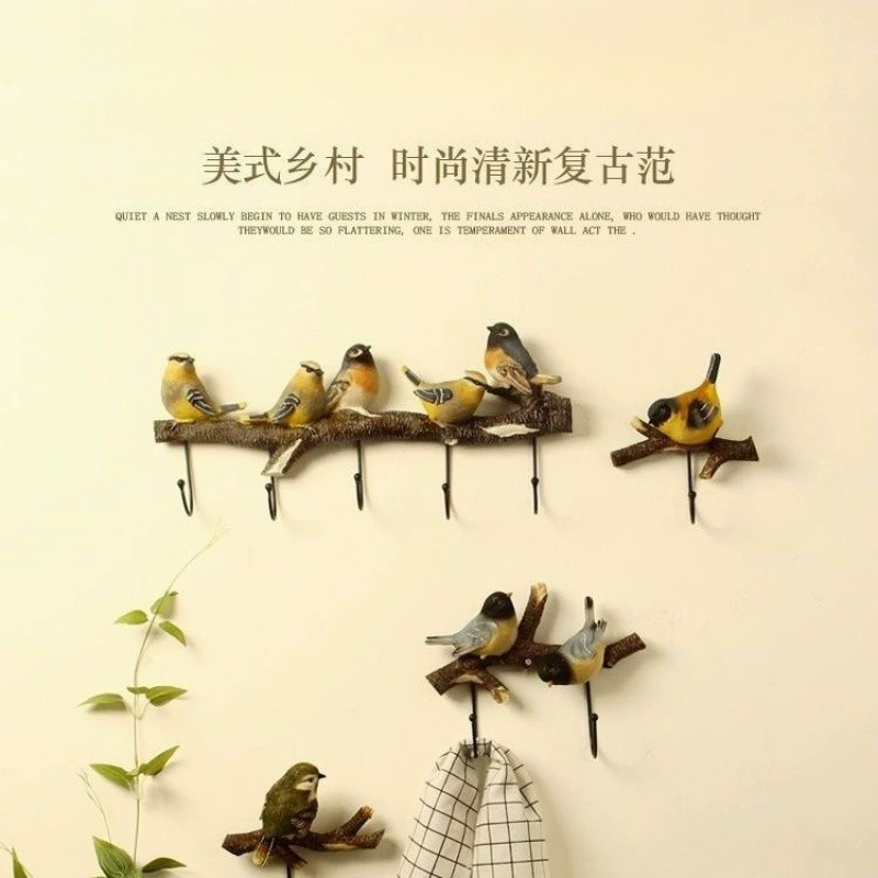 Креативный крючок для пальто в американском стиле с птицей, настенный крючок для ключей, настенный крючок для пальто и шляпы, украшение для двери.