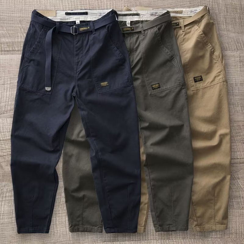 2026 Loose-Fit Men's Straight-Leg Casual Pants Trendy Solid Color Lazy Style Youthful Fashion Work Pants New Fashion Model