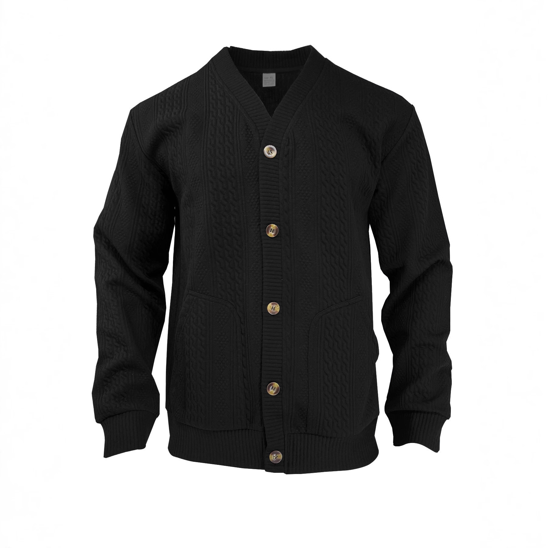 Nuevo transfronterizo Europa y América Amazon otoño y invierno nuevo estilo de moda masculino de color sólido jersey jacquard jersey de punto