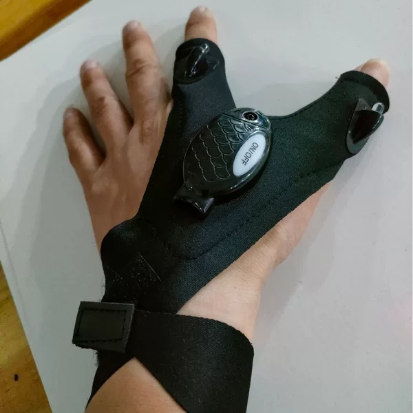 led flashlight fishing maintenance camping running lighting half finger night fishing gloves night running gloves with lights