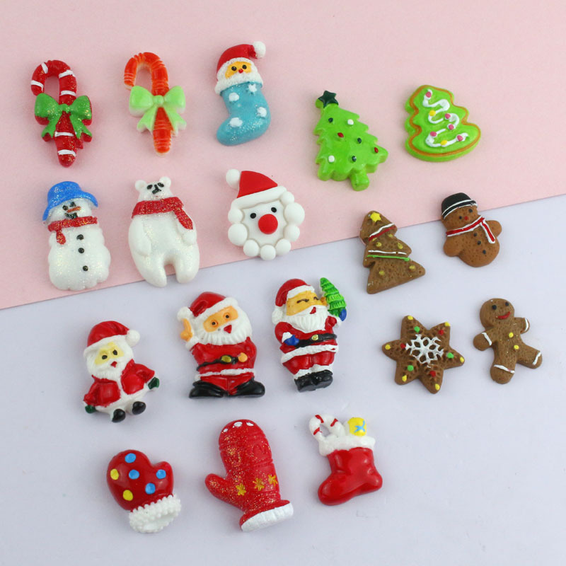 New Christmas Series Snowman Gingerbread Man Santa Claus Christmas Tree Snowflake Cane Gift Box Resin Jewelry Accessories New Christmas Series Snowman Gingerbread Man Santa Claus Christmas Tree Snowflake Cane Gift Box Resin Jewelry Accessories