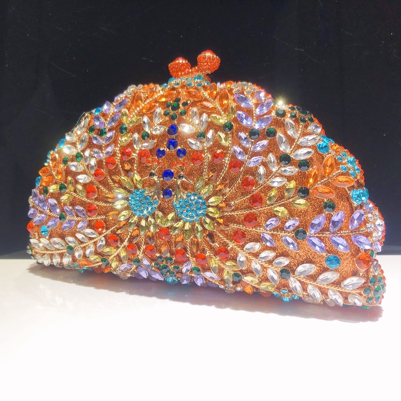 Peacock Open-Screen Diamond Banquet Bags Cross-Border Diamond Handbags Bags para mujeres Peacock Clutch Bags