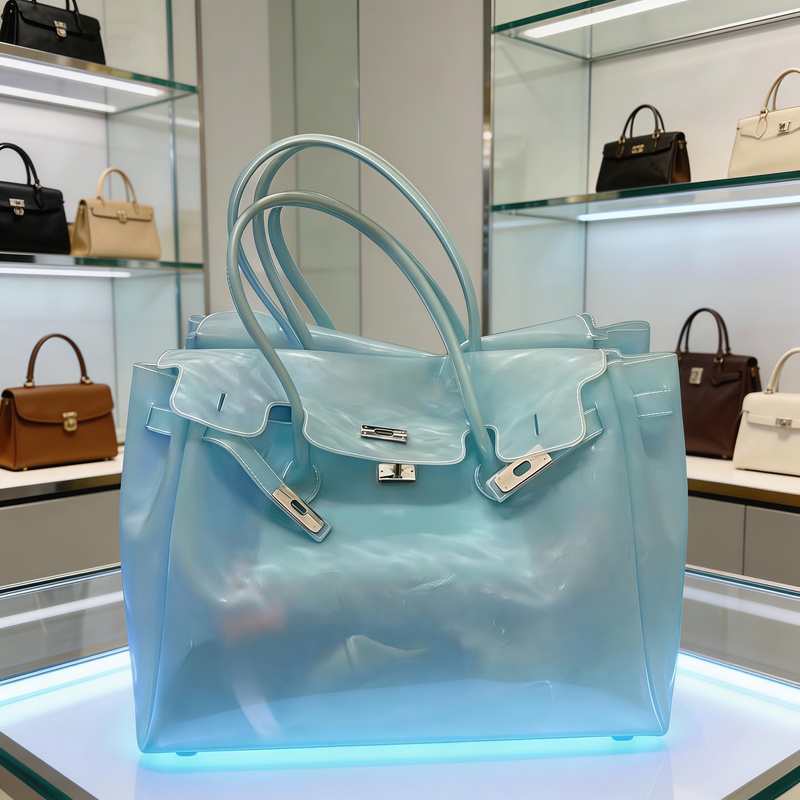 Kiiikiii Same Style Jelly Bag Kelly Bag Summer New Commuter Tote Bag Fashionable Large Capacity Underarm Bag for Women