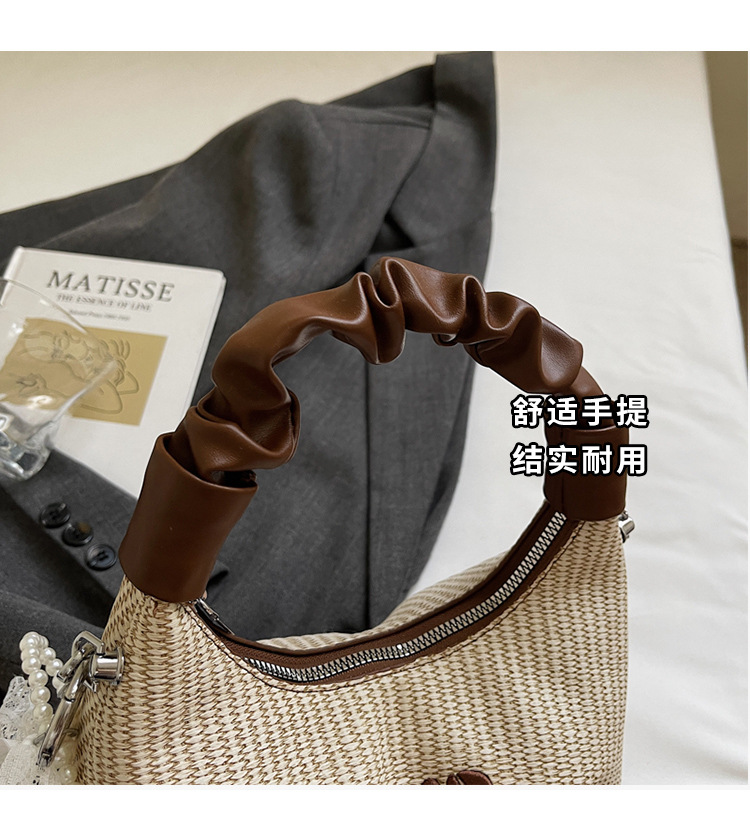 2025 Pleated handbag for Women's summer, a new niche design, trendy and fashionable, versatile woven single-shoulder crossbody bag undefined