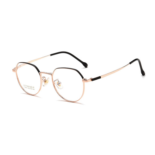 混批T3519宽边多边形复古纯钛镜框超轻男女双色镜架光学架眼镜框