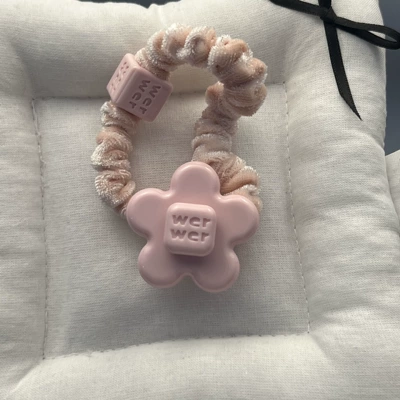 Hair Rope, Saç üçün rezinlər - small-flowers-barbie-pink