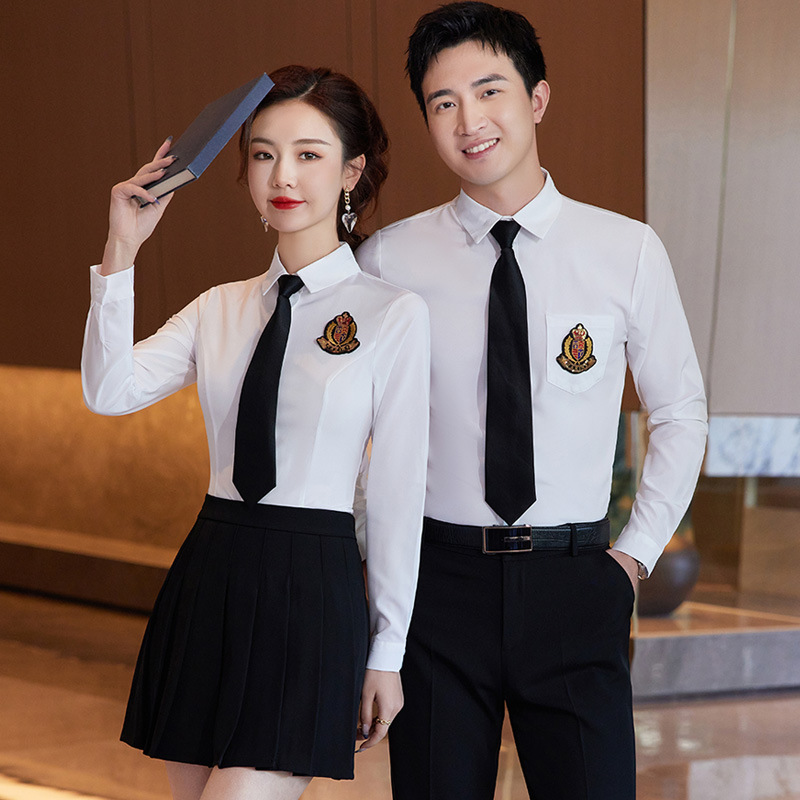Men's and women's business clothes shirt hotel nightclub bar ktv billiards club front desk cashier work clothes Men's and women's business clothes shirt hotel nightclub bar ktv billiards club front desk cashier work clothes
