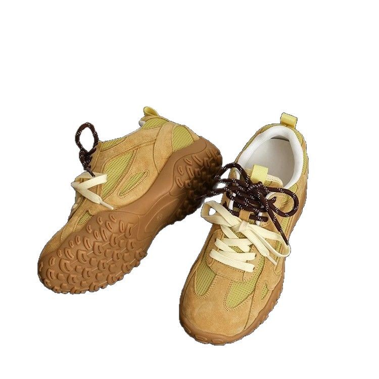 En 6cm, realce los pequeños zapatos Forrest Gump para mujer, primavera y verano, suela gruesa, deportes, ocio, malla, cuero transpirable, zapatos de entrenamiento alemán para mujer