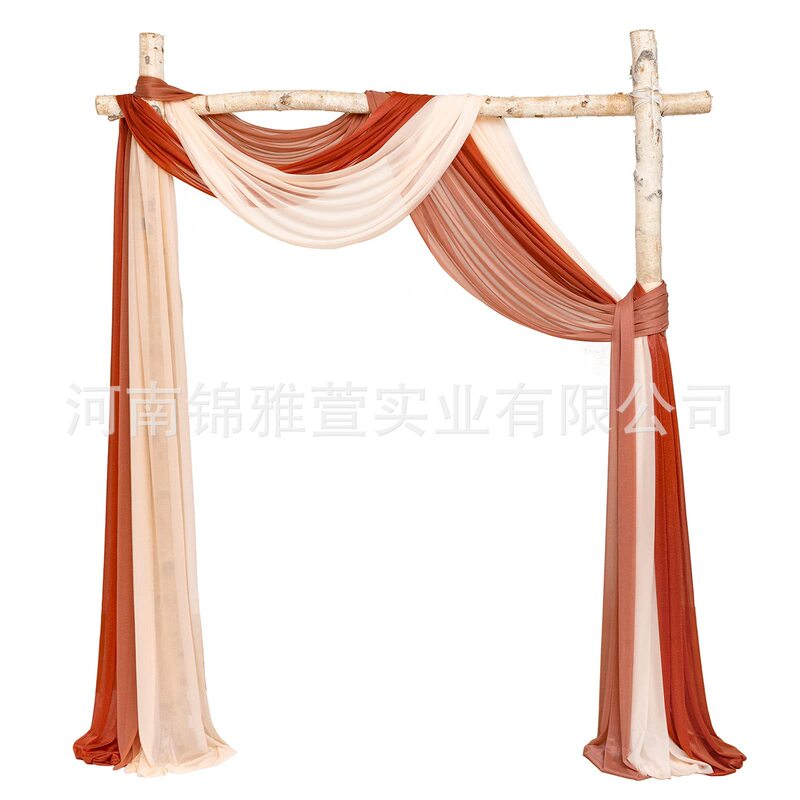Amazon Pearl Glossy Chiffon Curtain Gauze Curtain Wrinkle-Free Wedding Arch Decoration Cross-Border Manufacturer Supply