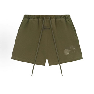 25Fw-Ess - Back to School Series Printed Shorts, Simple and Trendy, Available in Multiple Colors, Versatile and Simple