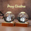 Factory Direct Selling Christmas Happy 3D Crystal Ball bedroom desktop glass ball light -emitting base small night night light holiday gift