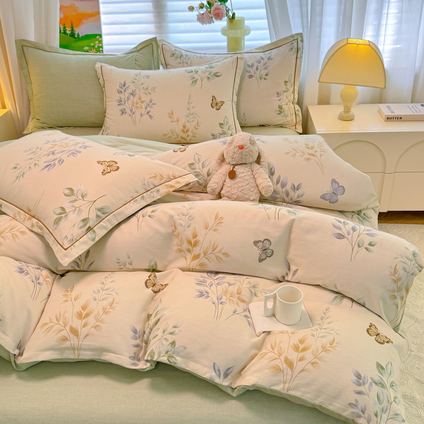 Otoño e invierno engrosado algodón molido cama de tres piezas set colchón de algodón cama cama de tres piezas set cama de lujo ligera de alta gama