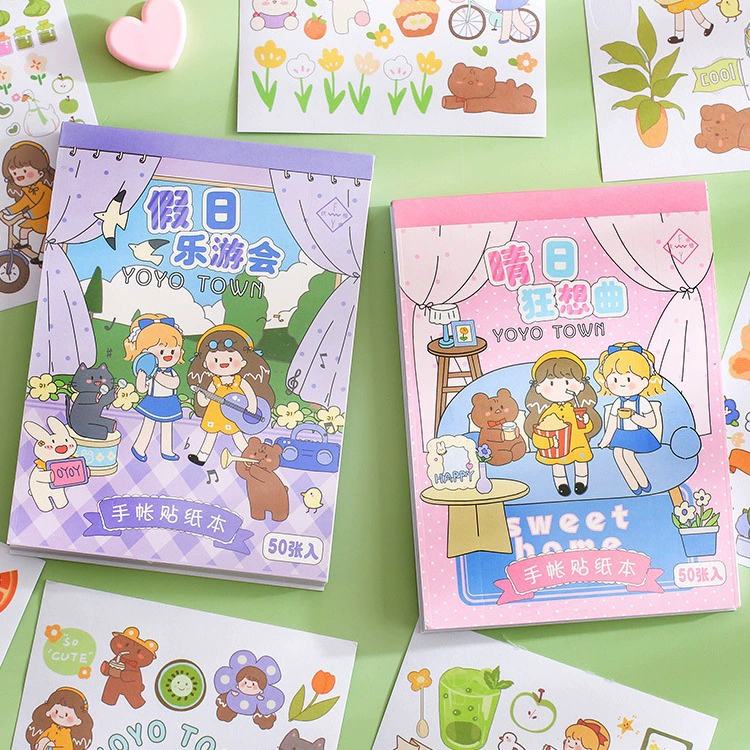 Наклейки Fuyou Sticker Book Youyou Qingri Collection Series Мультяшная забавная рукописная декоративная материал наклейки 50 штук в 2 стилях