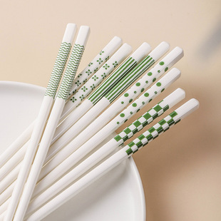 High-grade Ceramic Chopsticks Family New Entry Luxury Anti-raspberry High Temperature Tableware Household One-person Chopsticks Special Dishpoint Chopsticks