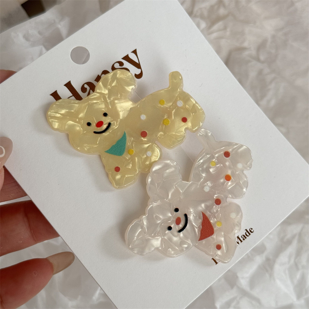 Holiday, Daily Occasion Acetic acid sheets Material Women's Simple Style Classic Style Color Block Acetic Acid Sheets Printing Hair Clip