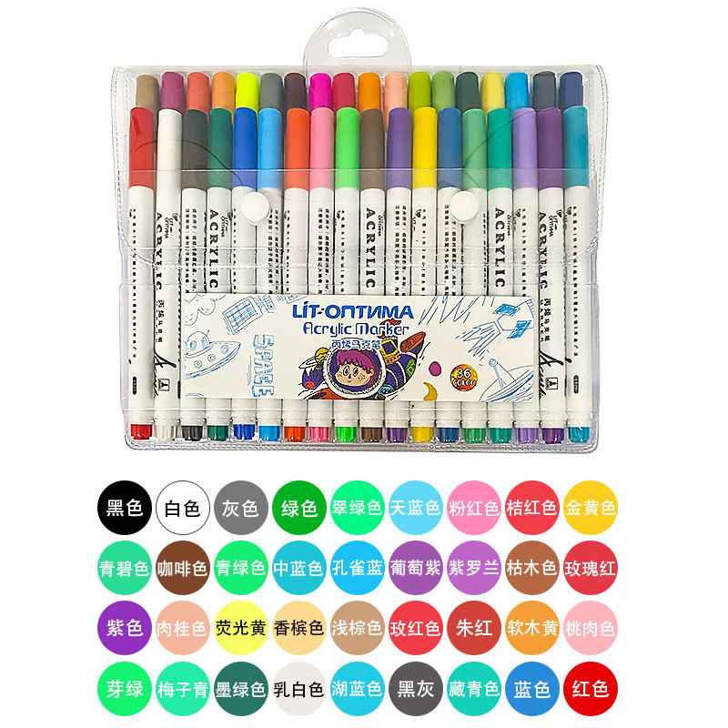 TikTok pintura cerámica impermeable pintura algodón núcleo acrílico marcador acrílico puede agregar tinta 24 colores a base de agua