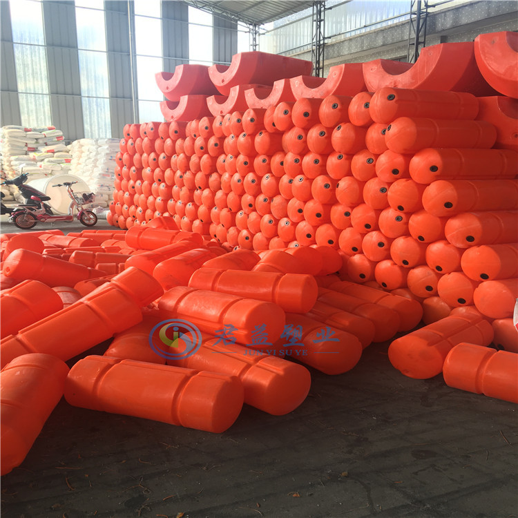 圆柱形拦污浮筒 聚乙烯穿心浮桶300*1000