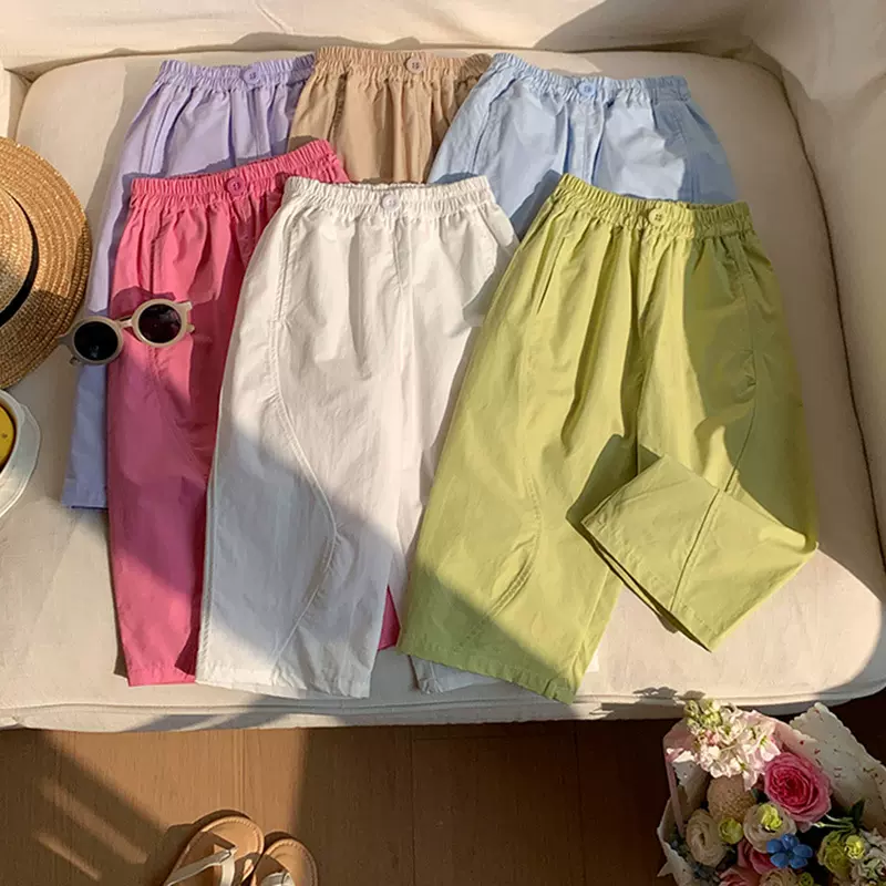 夏季女童阔腿裤儿童裤子薄款工装裤2026新款防蚊裤女大童夏装长裤