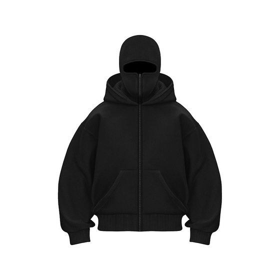 Popular Foreign Trade Plain DIY Autumn Ins Hooded Zip-Up Sweatshirt Jacket Double Hood Autumn and Winter Fleece Couple Sweatshirt