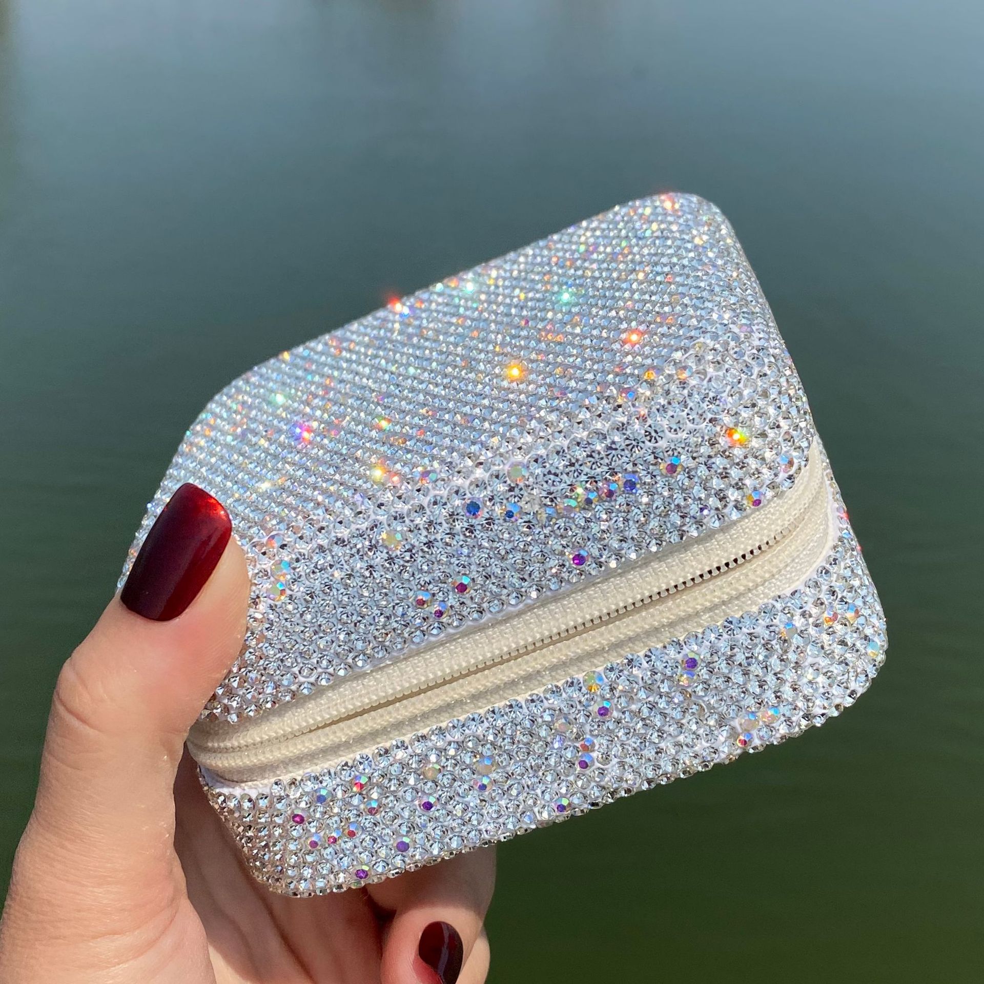 253g Weight Jewelry Boxes Classification Leather Material Glittery, Solid Color Pattern Leather Glittery Solid Color Jewelry Boxes 5