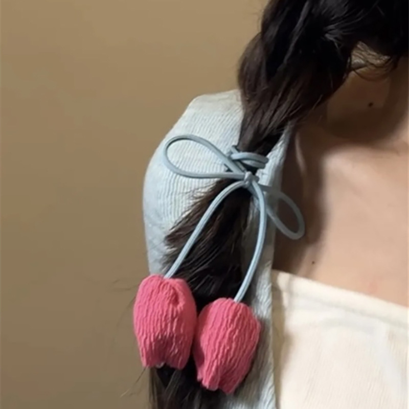 All Seasons Season Women's Gender Cute, Modern Style Style Cute Modern Style Women's Tulips Cloth Hair Tie