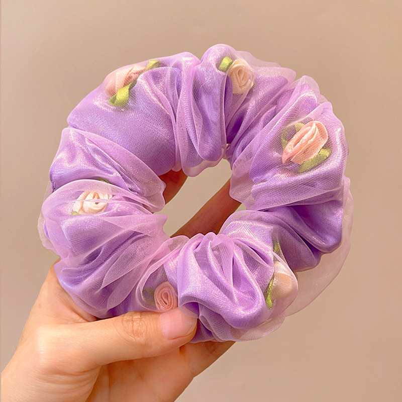 Double -layer gauze flower purple