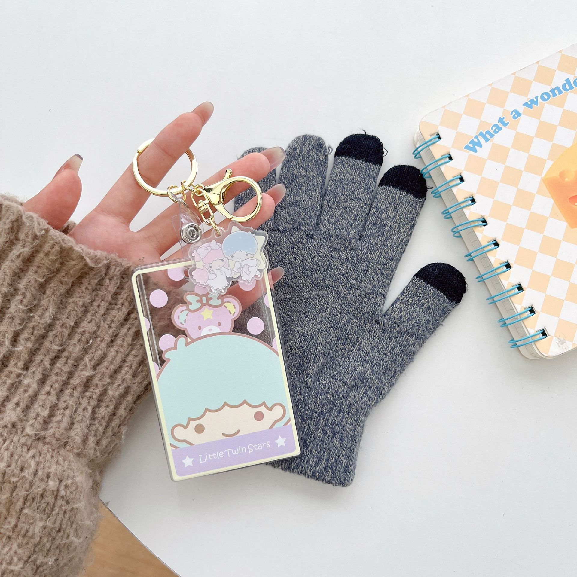 Yangchengtong Subway bus tarjeta coolomi estudiante mochila colgante Gran cabeza lindo titular de la tarjeta de dibujos animados acrílico transparente