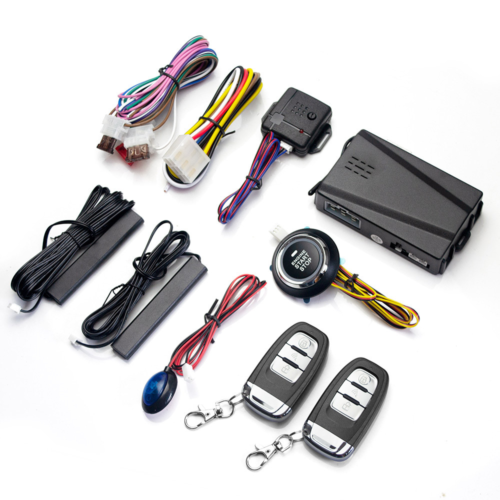 神骐汽车防盗器一键启动停止无钥匙进入系统远程启动PKE遥控器12V