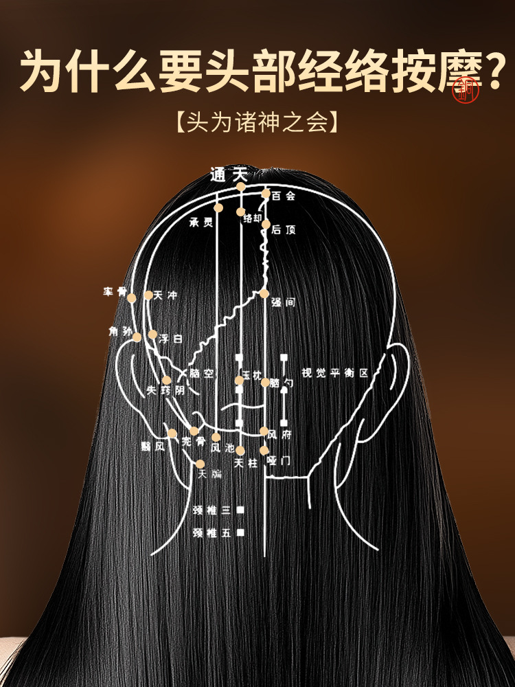 真鍮猫マッサージ櫛頭皮経絡櫛と厚幅歯治療女性金糸檀木エアマット櫛