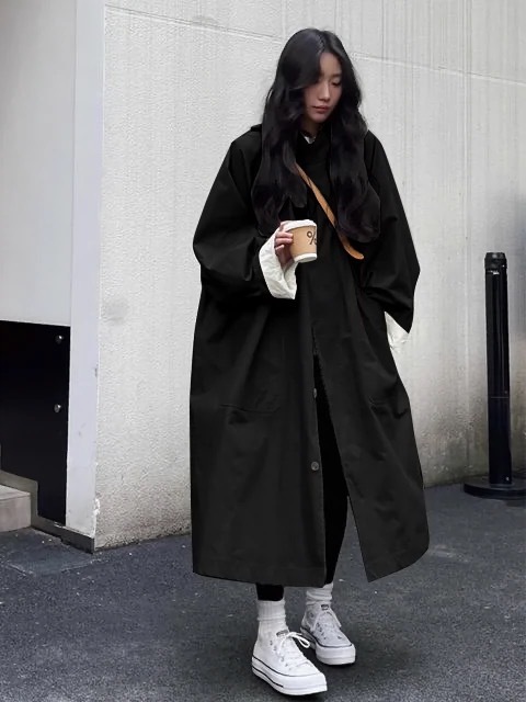 长款高个子风衣外套女2025年春秋季新款英伦风大衣超好看休闲日系|undefined