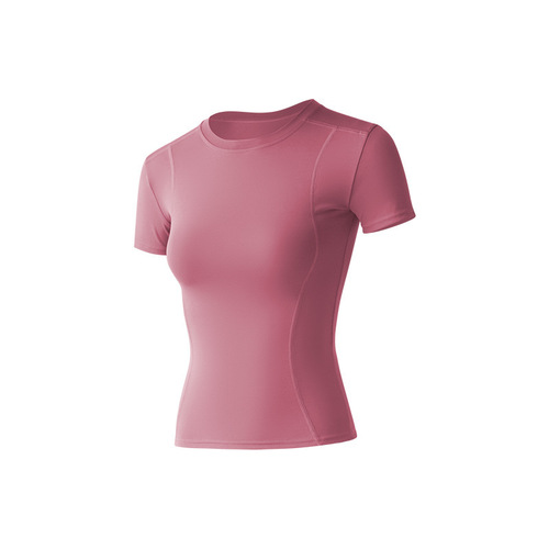 Internet celebrity tight-fitting slim stretch short-sleeved T-shirt gym running yoga wear women's summer thin sports top