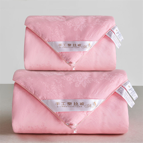 All-cotton Silk Quilt Summer Cooling Air Conditioning Quilt 100% Silk Made Winter Quilt Spring and Autumn Core Double Couple Mother and Child Quilt Wholesale