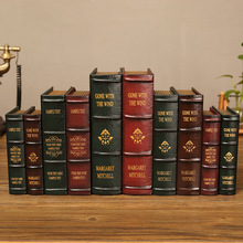欧式复古假书摆件书房书架样板房软装摆设创意影视摄影道具假书盒