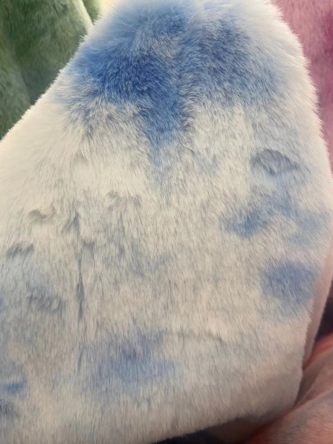 1200 gramos de tela de lana de conejo teñida 20MM siete arco iris tela de lana de conejo de ropa zapatos sombreros bufandas