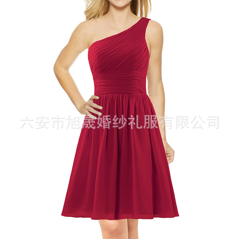 Cross-Border New Style Foreign Trade Short Evening Dress Princess Dress Bridal Dress Toast Dress Bridesmaid Dress Dress
