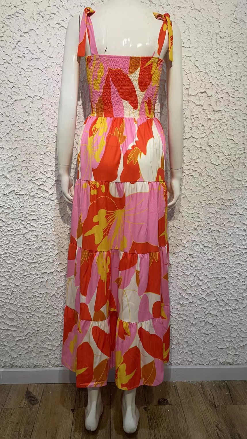 259g Weight Maxi Long Dress Dress Length Type Sleeveless Sleeve Length Regular Dress Dresses Type Regular Sleeve Sleeve Type Polyester Fabric Type High Waist Waist Line Daily Occasion Strap Neckline Regular Fit Fit Type Printing, Polka Dots Pattern Summer, Spring Season Women's Gender Elegant Style Wholesale Women's Elegant Printing Polka Dots Daily Strap Sleeveless Regular Dress 74