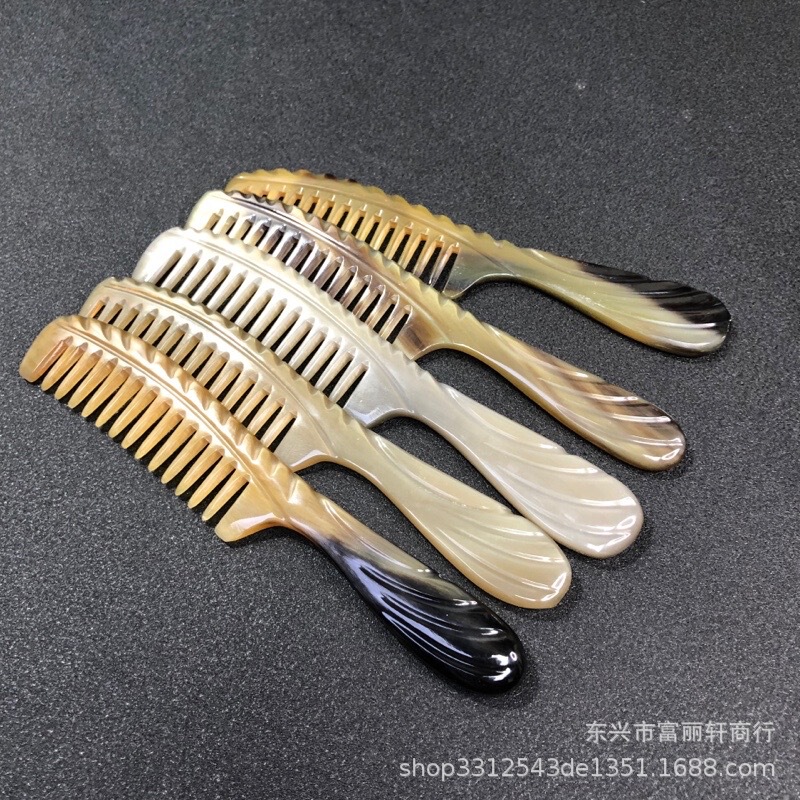 牛角コーム ヤク角コーム 天然手作りコーム Lサイズ 20cm 男女兼用 ギフト 家庭用コーム 屋台供給|undefined