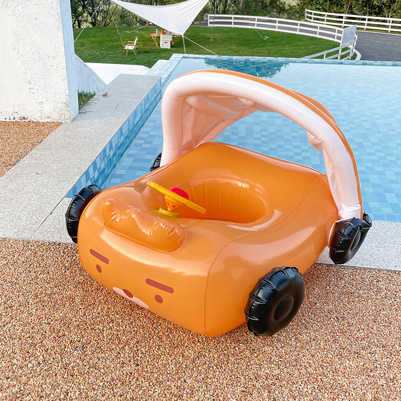 386g Weight Swim Ring Type of Swimming Accessories 1 Piece Quantity PVC Material Car, Sunshade Pattern Kid'S Gender Cute Style Cute Car Sunshade PVC Swim Ring Swimming Accessories 1 Piece 9