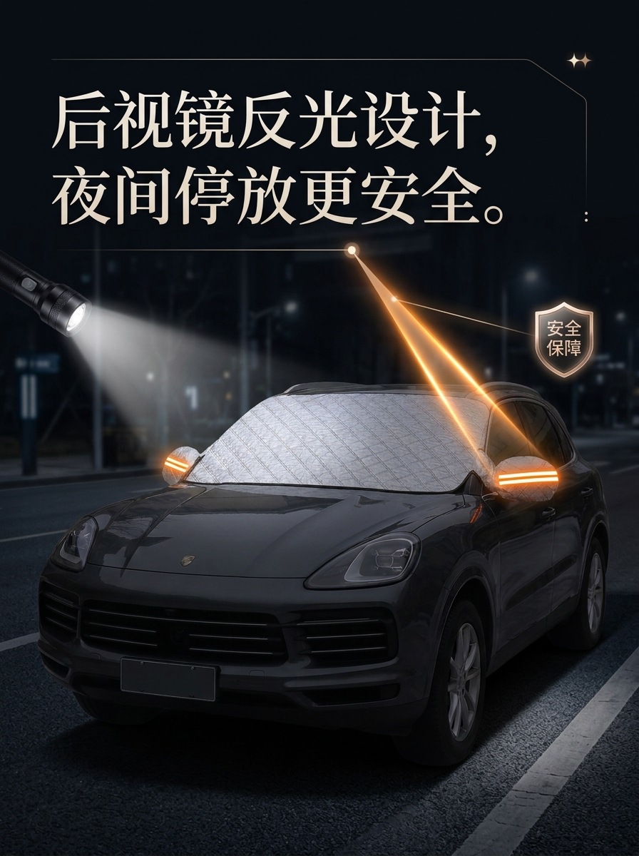 Car front windshield snow and light blocking panel, car window sunshade curtain, sun protection and heat insulation outer cover, dustproof car cover