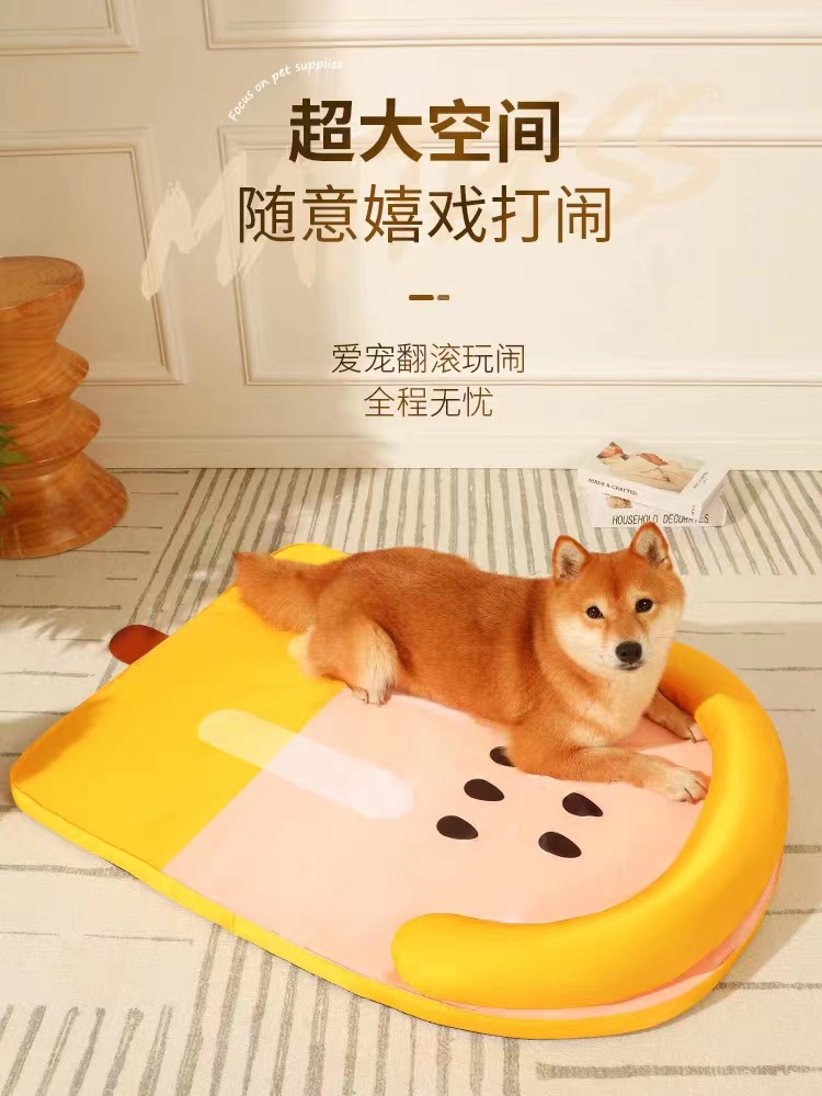 Cojín de hielo de la perrera estera de verano de seda de hielo Four Seasons universal de verano de refrigeración resistente a los mordiscos transpirable extraíble lavable mascota estera fría