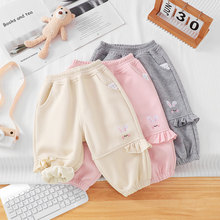 2025新款婴儿衣服男童加绒休闲裤秋冬儿童长裤子女童宝宝卡通裤子