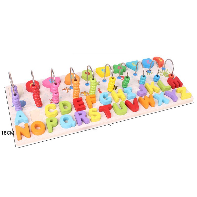 Montserrat para niños pequeños, juguetes de puzzle de educación temprana, 1 - 2 años, 3 números mayúsculas, rack de cálculo cognitivo