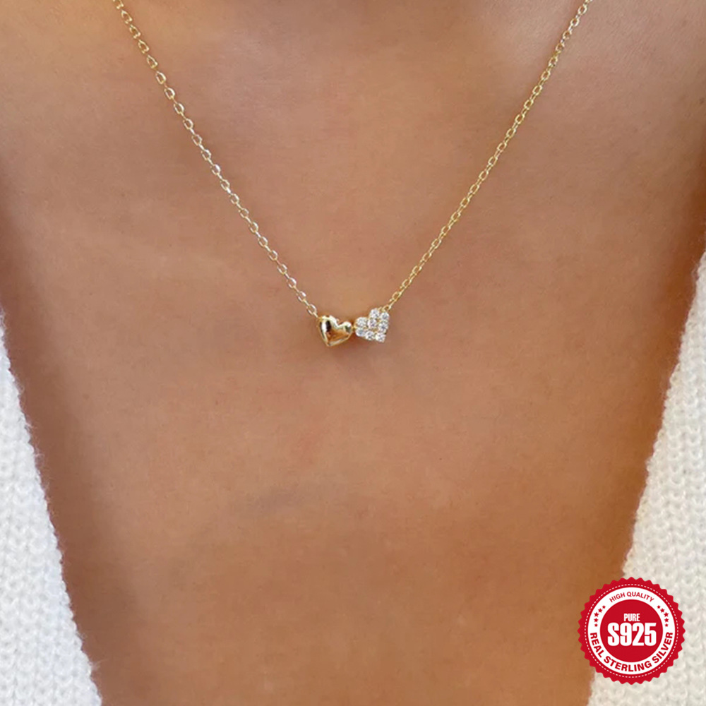 1g Weight 18K Gold Plated Plating Material 925 Sterling Silver Pendant Material Pendant Necklace Classification 925 sterling silver Chain Material cable chain Chain Type 1 Piece Quantity Holiday, Daily Occasion 925 Sterling Silver Material Geometric, Heart Shape Pattern All Seasons Season Women's Gender Simple Style, Classic Style Style 925 Sterling Silver Cable Chain Geometric Heart Shape Pendant Necklace 5