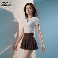 鸿星尔克泳衣女2025新款短袖保守分体遮肚显瘦大码微胖温泉女士装