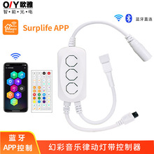 IR44键蓝牙幻彩WS2811/2812跑马流水智能声控七彩灯带WiFi控制器