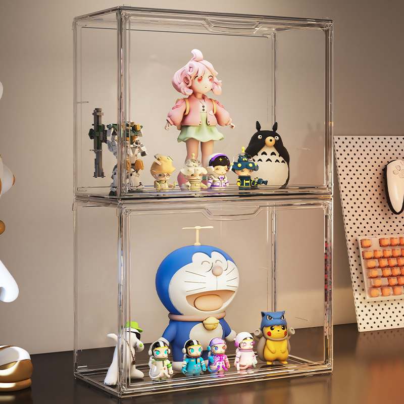 デスクトップ人形ブラインドボックス収納ディスプレイスタンド磁気バブルマートフィギュアディスプレイキャビネット防塵人形ブラインドボックス収納ボックス|undefined