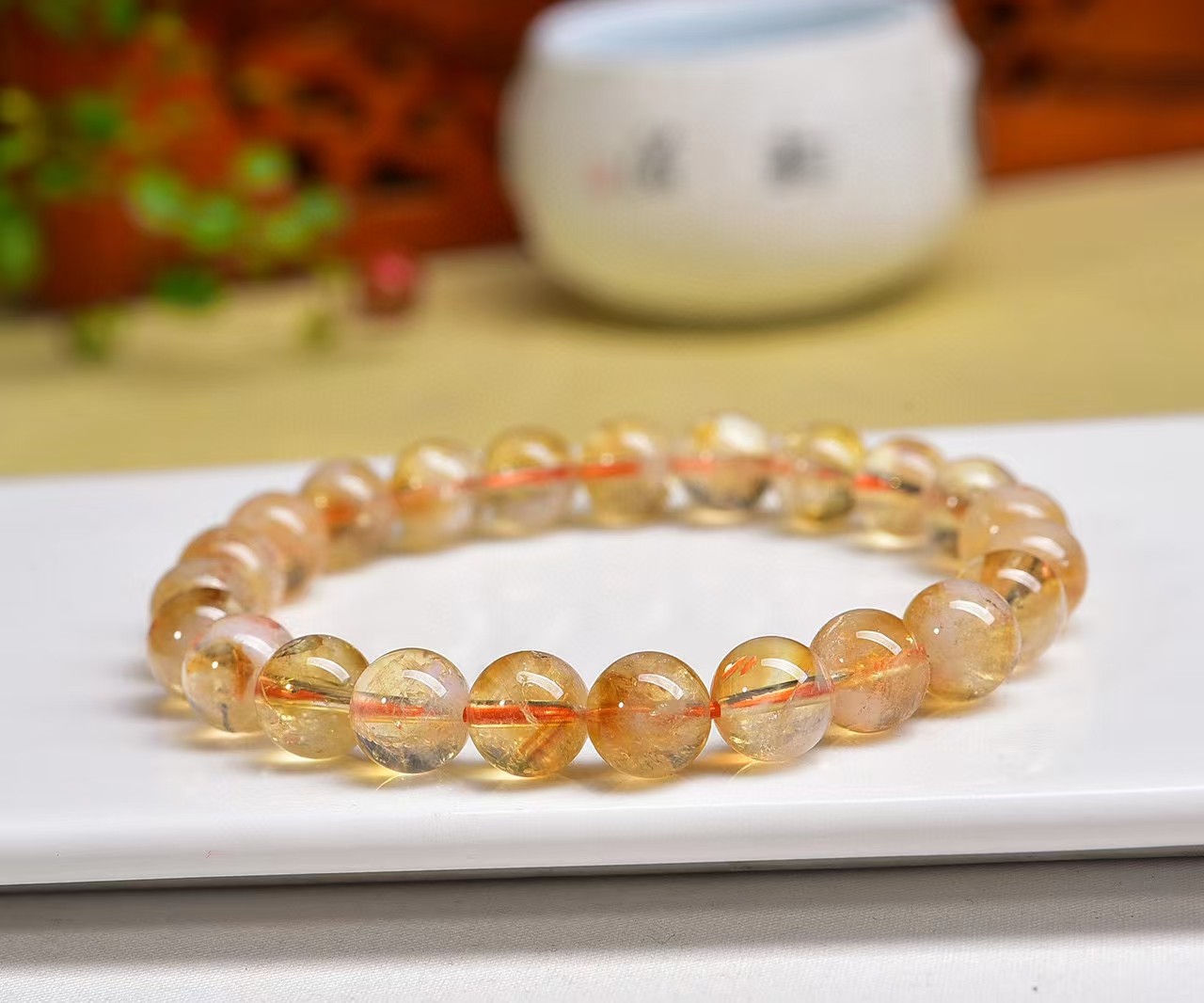 时尚天然巴西黄水晶手串少女款9.7m个性简约精品热卖推荐特价货源
